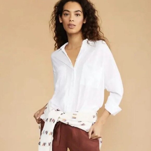 Lou & Grey White Button Down Long Sleeve Women's XS - Picture 1 of 5